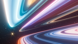Cosmic, Light streaks, Planetary rings, Energy, Futuristic, Warp, Orbital ring, Celestial, Neon glow, Colorful space, Space artwork, Vibrant, Infinity, Motion, Dynamic, Bright, Radiant, Universe, Illumination, Neon, Velocity, 4K wallpaper