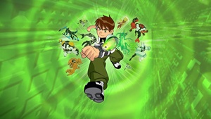 Ben 10, Cartoon Network, Ben Tennyson, Green background, 4K wallpaper