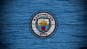 Manchester City FC, Wooden background, Premier League club, Football team, 4K wallpaper