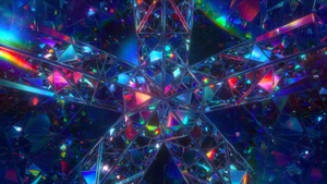 Mirror, Crystals, Rainbow, Dispersion, Symmetric, Glossy, Colorful, Vivid, Symmetry, Psychedelic, 4K wallpaper