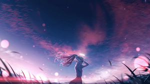 Original, Anime girl, Dream, Girly backgrounds, Aesthetic, 4K wallpaper