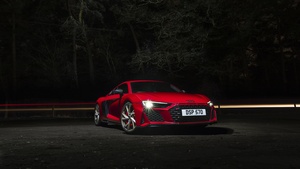 Audi R8 V10 performance RWD, Supercar, 2022, Night, 4K wallpaper