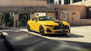 Ford Mustang GT, American muscle car, Yellow cars, 4K wallpaper