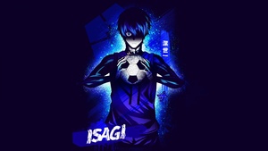 Yoichi Isagi, Blue aesthetic, Team Z, Anime series, Blue Lock, Dark blue, 4K wallpaper
