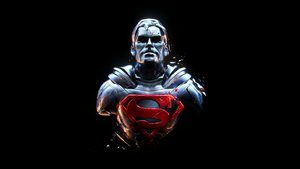 Superman, Man of Steel, Black background, DC Comics, DC Superheroes, AMOLED, 4K wallpaper