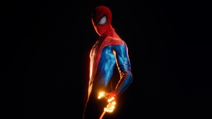 Spider-Man: Miles Morales, PlayStation 4, PlayStation 5, Marvel Comics, Black background, AMOLED, Spiderman, 4K wallpaper