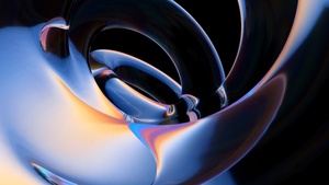Glossy, Black background, 3D Art, 4K wallpaper