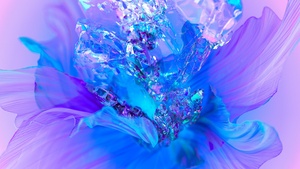 Purple Flower, Digital Art, Floral Background, Colorful, 3D background, 4K wallpaper
