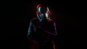 Captain Phasma, AMOLED, Star Wars, Black background, Glowing, 4K wallpaper