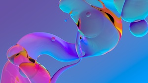 Glossy, Aesthetic, Fluidic, Gradient background, Blue background, 4K wallpaper