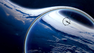 Outer space, Orbit, Wormhole, Cosmos, Satellite, Earth, Planet, 4K wallpaper
