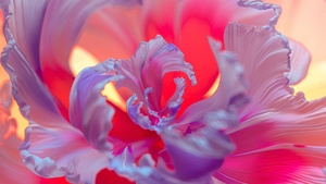 Purple Flower, Floral Background, Colorful, Digital Art, 4K wallpaper