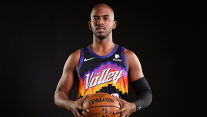 Chris Paul, Basketball player, NBA, Phoenix Suns, Black background, 4K wallpaper