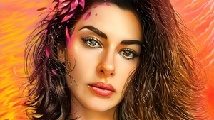 Beautiful girl, Girly backgrounds, Portrait, Artwork, Digital illustration, 4K wallpaper