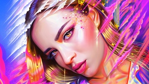 Pop singer, Girly backgrounds, Pink background, Colorful, Portrait, Beautiful girl, 4K wallpaper