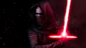 Kylo Ren, Star Wars, Dark background, Lightsaber, Cosplay, 4K wallpaper