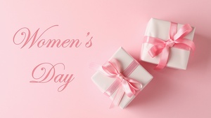Womens Day, March 8th, Gifts, Gift Boxes, Peach background, Pastel background, Pastel pink, 4K wallpaper