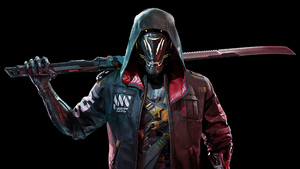 Ghostrunner, AMOLED, PC Games, PlayStation 4, Xbox One, Nintendo Switch, Amazon Luna, PlayStation 5, Xbox Series X and Series S, Black background, 4K wallpaper