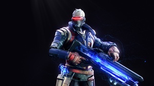 Soldier 76, AMOLED, Overwatch, Dark background, 4K wallpaper