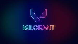 Valorant, PC Games, Gradient background, Neon typography, Neon logo, 4K wallpaper