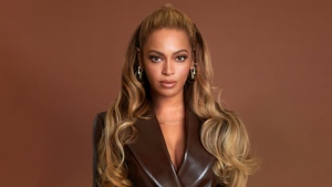 Beyonce, Brown background, American singer, 4K wallpaper