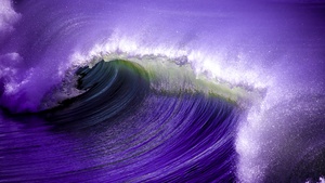 Ocean Waves, Purple, Photo Manipulation, Long exposure, Splash, 4K wallpaper