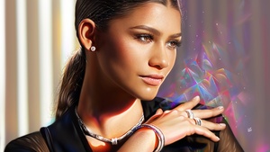 Zendaya, Illustration, American actress, Portrait, Beautiful actress, Digital Art, 4K wallpaper