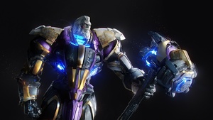 Reinhardt, Overwatch, Dark background, Hammer, 4K wallpaper