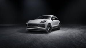 Porsche Macan T, Sports cars, Compact SUV, Dark background, 2022, 4K wallpaper