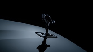 Rolls-Royce, Spirit of Ecstasy, Black background, AMOLED, 4K wallpaper