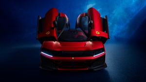 Ferrari F80, Red cars, 2025, Dark blue, 4K wallpaper