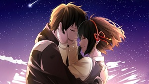 Kimi no Na wa, Anime couple, Mitsuha Miyamizu, Taki Tachibana, Your Name, 4K wallpaper