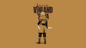 Thorfinn, Minimalist, Vinland Saga, Yellow background, 4K wallpaper