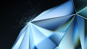 Blue abstract, Diamond, Tecno Phantom V Fold 2 Stock, Dark background, 4K wallpaper