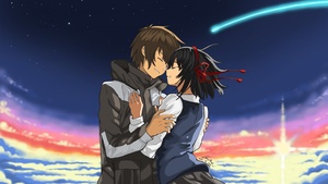 Kimi no Na wa, Mitsuha Miyamizu, Taki Tachibana, Your Name, Love couple, Anime couple, 4K wallpaper