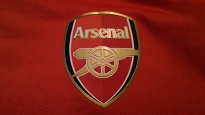Arsenal FC, Red background, Logo, Football club, 4K wallpaper