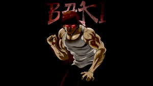 Baki Hanma, Black background, AMOLED, 4K wallpaper