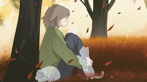 Lofi girl, Autumn background, 4K wallpaper