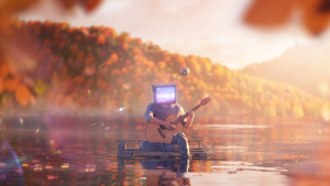 Dreamlike, Nostalgic, Autumn Scenery, Autumn background, Autumn season, Cinematic, Aesthetic, Retro style, Playing guitar, 4K wallpaper