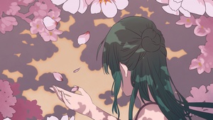 Lofi girl, AI art, Alone, Spring, 4K wallpaper