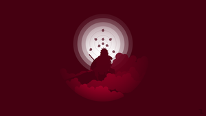 Madara Uchiha, Minimalist, Naruto, Red background, Dark red, 4K wallpaper