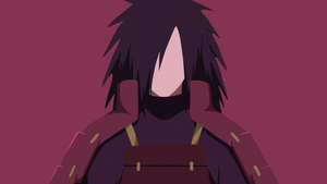 Madara Uchiha, Faceless, Minimalist, Naruto, Maroon background, 4K wallpaper