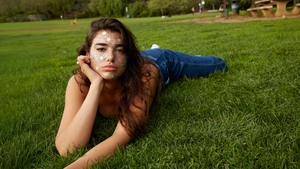 Dua Lipa, Outdoor, Albanian singer, Green Grass, 4K wallpaper
