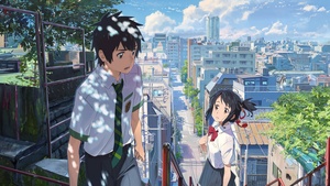 Kimi no Na wa, Mitsuha Miyamizu, Taki Tachibana, Your Name, Anime couple, 4K wallpaper