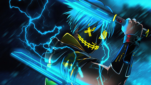 Cyberpunk, Ninja, Neon, 4K wallpaper