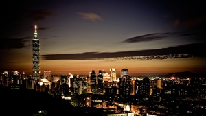 Taipei 101, Cityscape, Night City, City lights, Skyscraper, Dusk, Taipei, Taiwan, 4K wallpaper