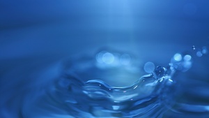 Splash, Droplet, Macro, Water, 3D, Blue background, 4K wallpaper