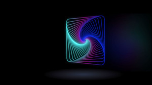 3D, Geometric, Neon, Glowing, Black background, Pattern, 4K wallpaper