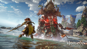 Aloy, Boss Fight, Horizon Forbidden West, Gameplay, 2022 Games, PlayStation 4, PlayStation 5, 4K wallpaper