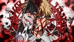 Alucard, Denji, Crossover, Chainsaw Man, Hellsing, 4K wallpaper